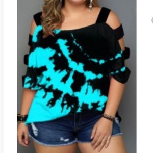 Tie dye Cold shoulder top